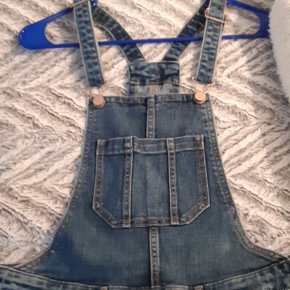 Denim overalls medium wash in great shape size 2